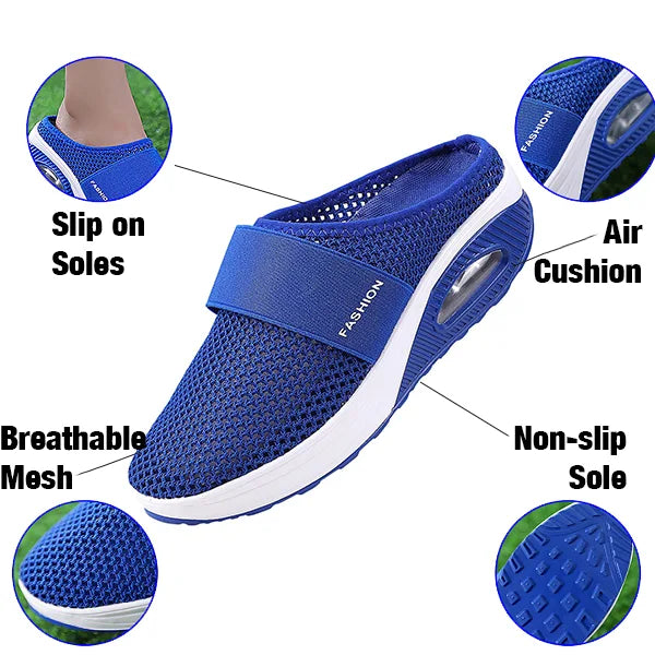 Wedge Sandals with Arch Support and Shock Absorbing Sole, Breathable Mesh