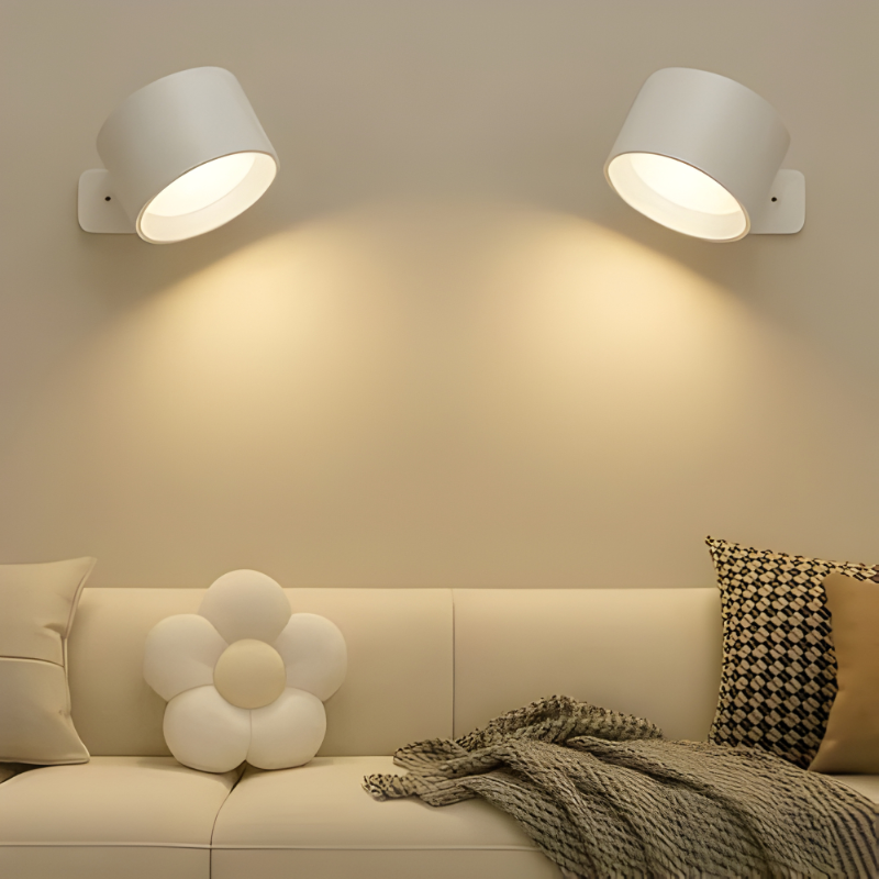 LED Wall Lamp with Touch Control and Adjustable Rotation, 3 Color Modes