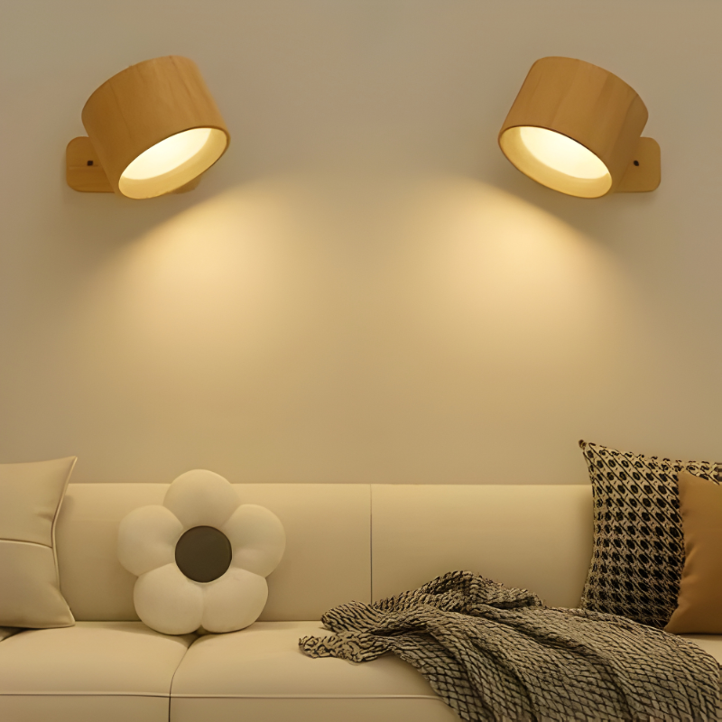 LED Wall Lamp with Touch Control and Adjustable Rotation, 3 Color Modes