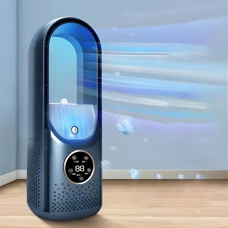 Portable Bladeless Air Conditioner with Quiet Cooling and Multiple Fan Speeds