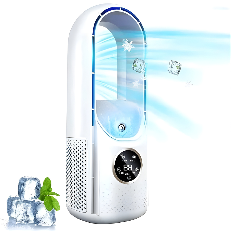 Portable Bladeless Air Conditioner with Quiet Cooling and Multiple Fan Speeds