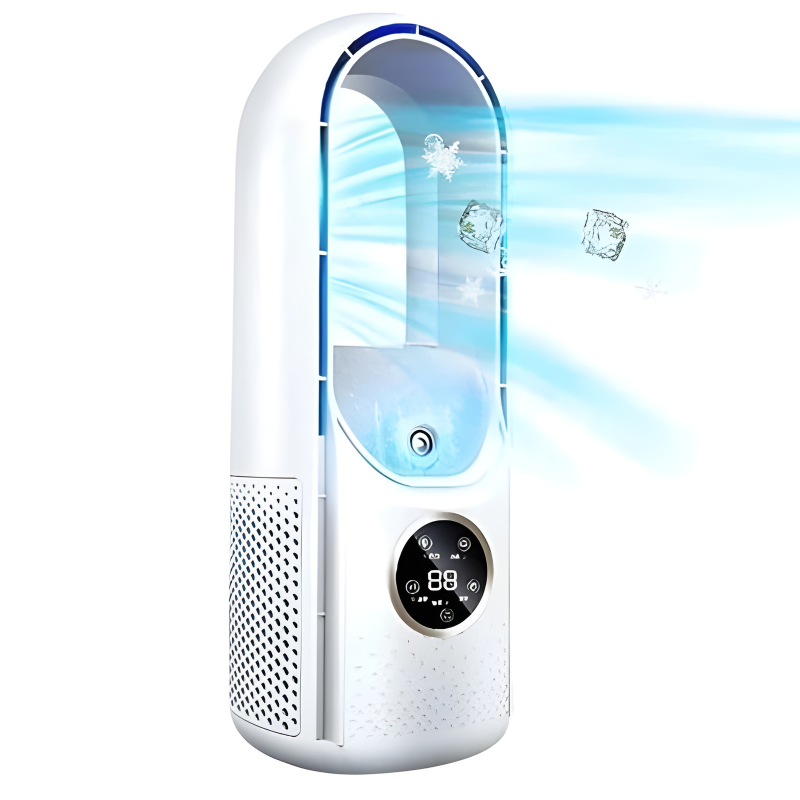Portable Bladeless Air Conditioner with Quiet Cooling and Multiple Fan Speeds