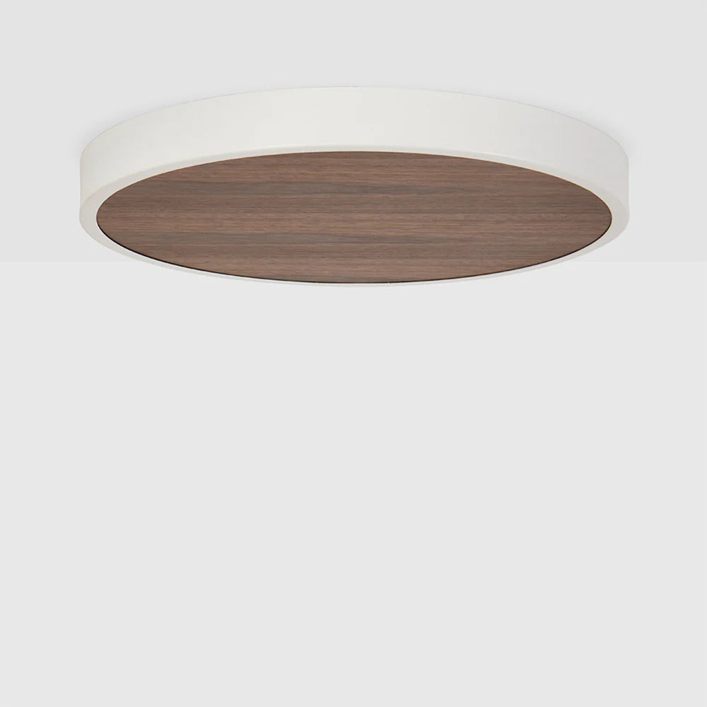 HavenCraft Round Wood & White Ceiling Canopy Plate 20", Modern Living Room Ceiling Lights Base