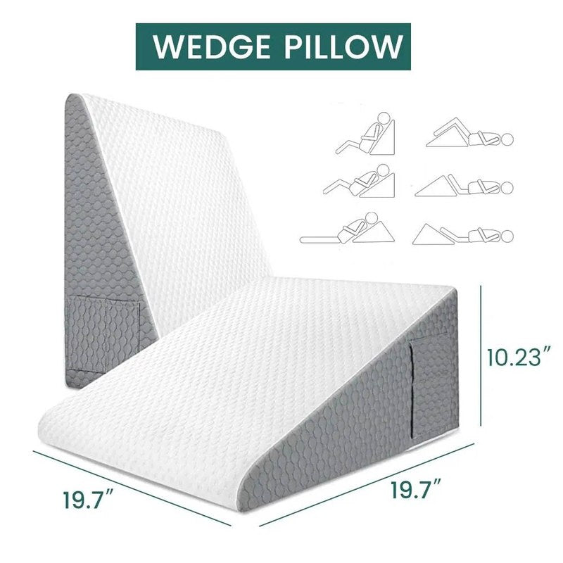 Elevated Wedge Cushion with Memory Foam and Washable Cover