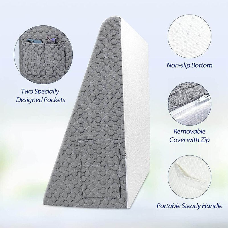 Elevated Wedge Cushion with Memory Foam and Washable Cover