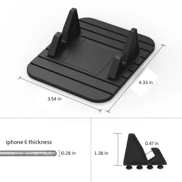 Dashboard Phone Holder with Silicone Grip and Eye Level Positioning