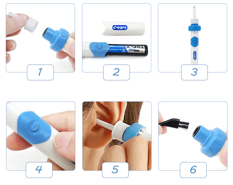 Ear Wax Removal Device with Gentle Suction and Soft Silicone Tips, Compact Travel Size