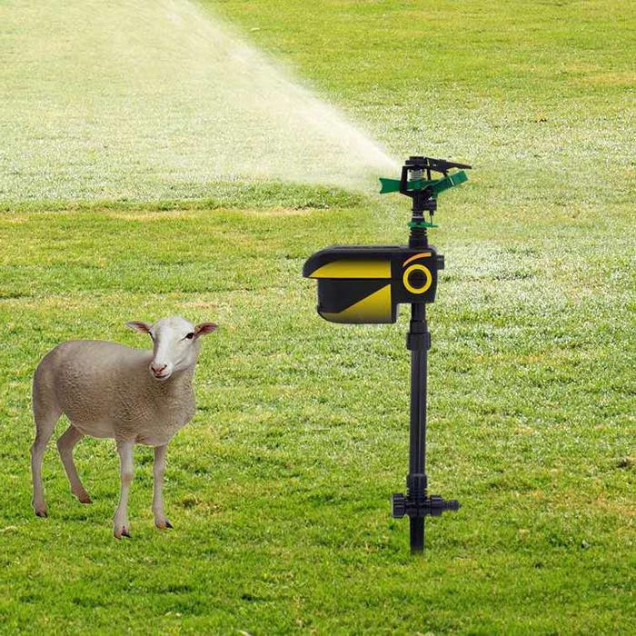 Motion-Activated Garden Sprinkler with Solar Charging and Adjustable Spray Head, 32.8ft Detection Range