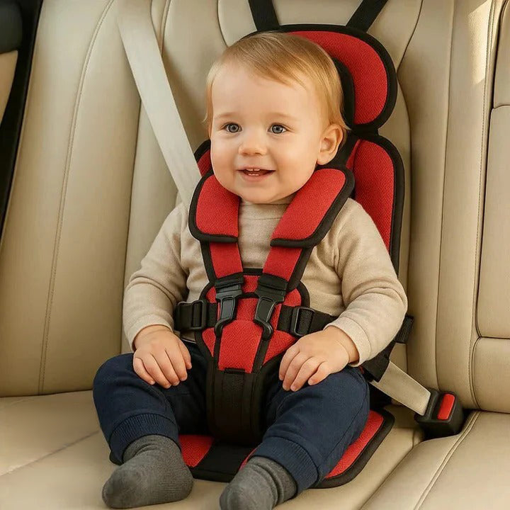 Portable Travel Seat with Five-Point Harness and Machine Washable Fabric for Children Ages 1-14