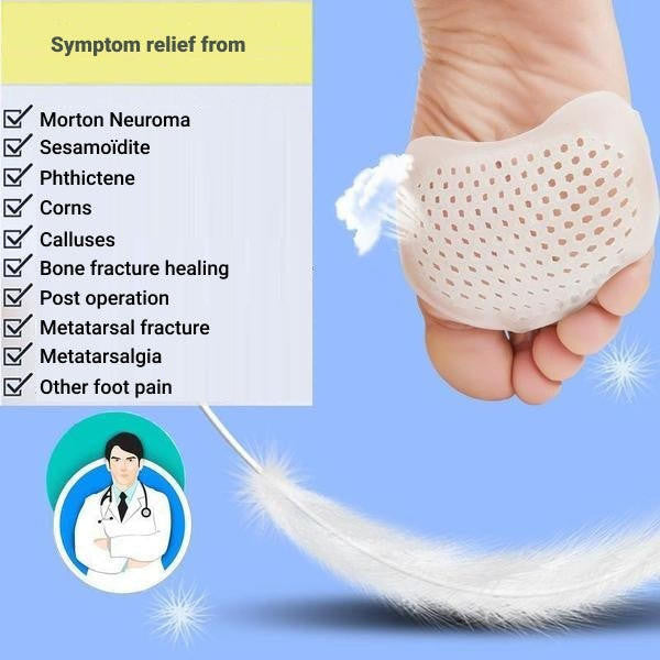 Gel Metatarsal Pads with Ventilated Cooling Gel and Adhesive Backing, Latex-Free