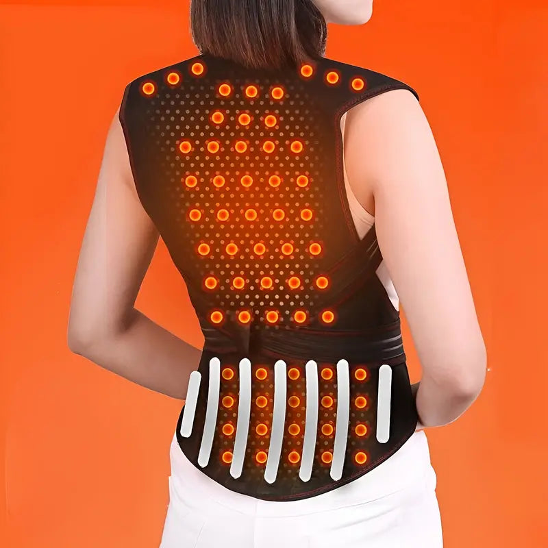 Adjustable Posture Support Brace with 108 Magnets and Rigid Spine Plates