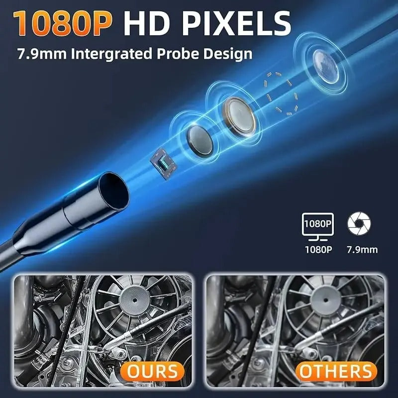1080P HD Inspection Camera with 4.3 Inch Screen and Adjustable LED Lights, IP67 Waterproof