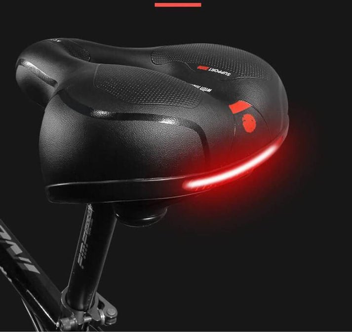 Gel Bike Saddle with Ergonomic Contour and Waterproof Design, Rear Reflector