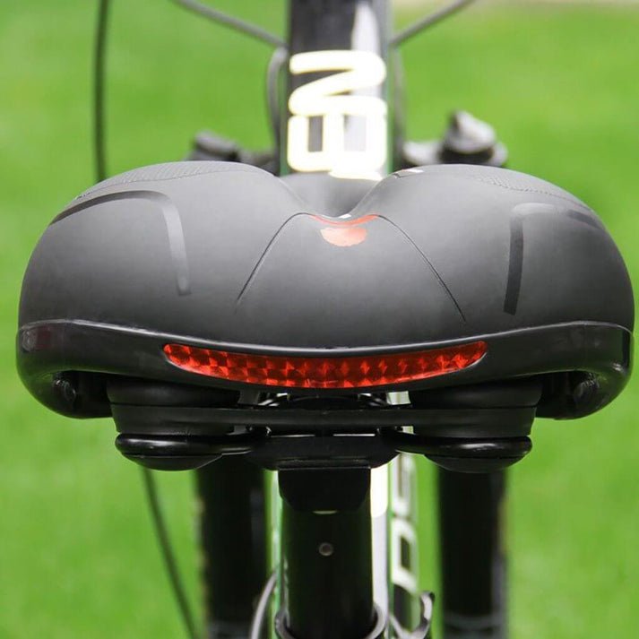 Gel Bike Saddle with Ergonomic Contour and Waterproof Design, Rear Reflector