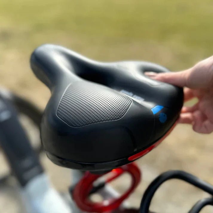 Gel Bike Saddle with Ergonomic Contour and Waterproof Design, Rear Reflector