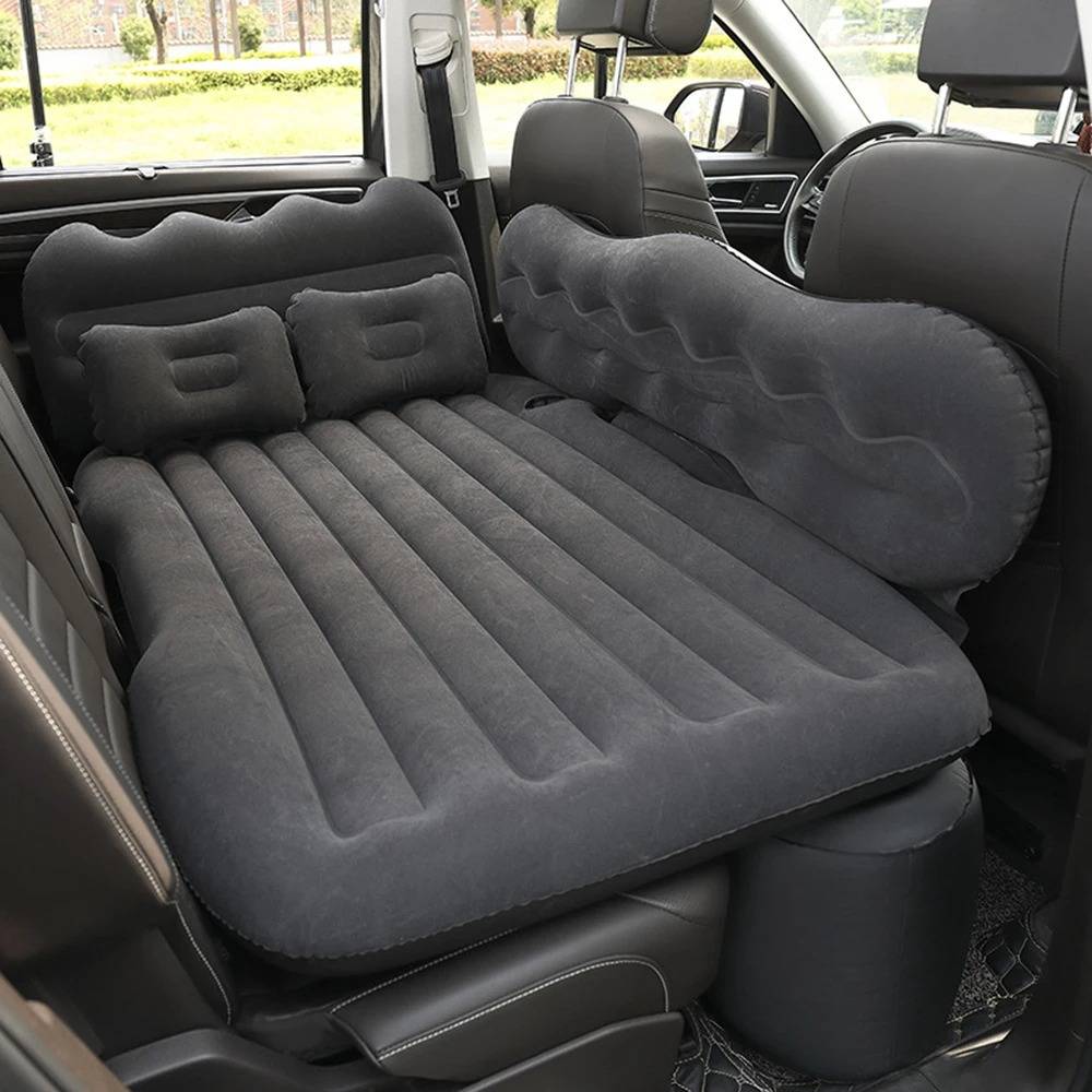 Inflatable Backseat Mattress with Vehicle Pump and Safety Guards