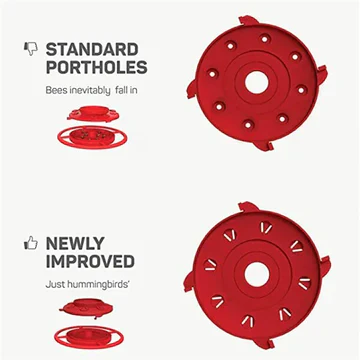Hummingbird Feeder with Ant Moat and Eight Feeding Ports, Bee Proof Design