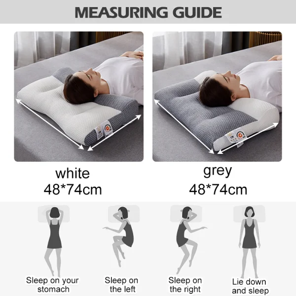 Contoured Neck Pillow with Ergonomic Support and Recessed Ear Space, Machine Washable