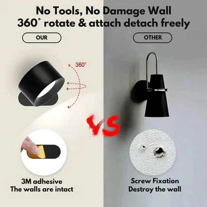LED Wall Lamp with Touch Control and Adjustable Rotation, 3 Color Modes