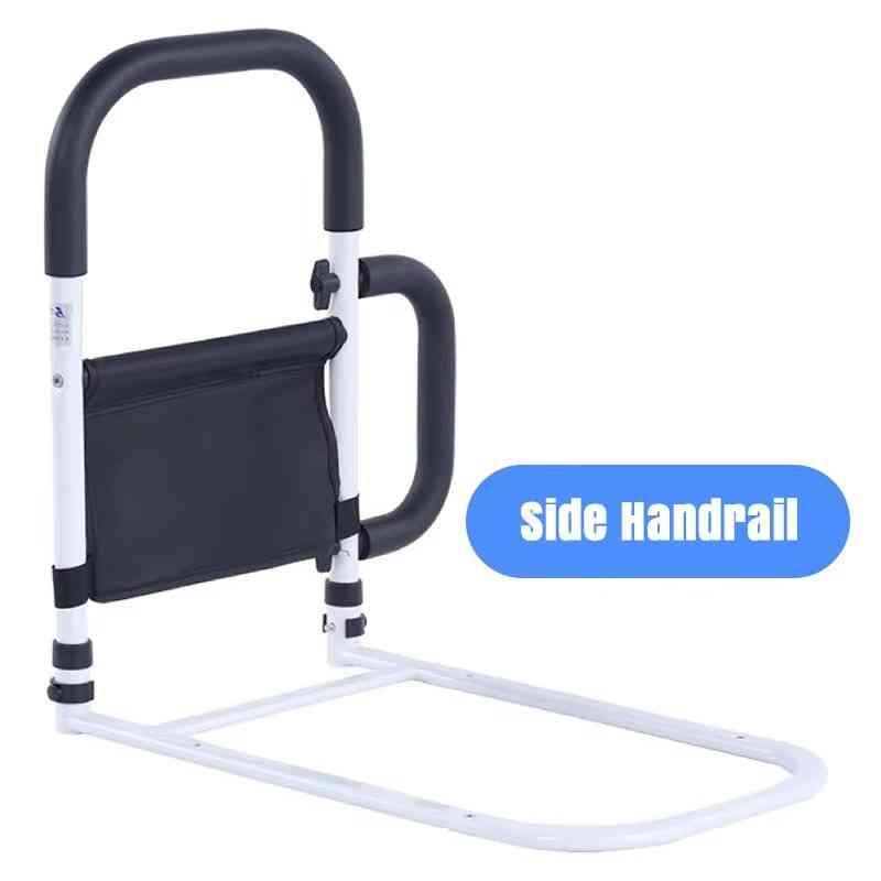 Bedside Support Rails with Dual Grip Handles and Storage Pocket, Adjustable Height