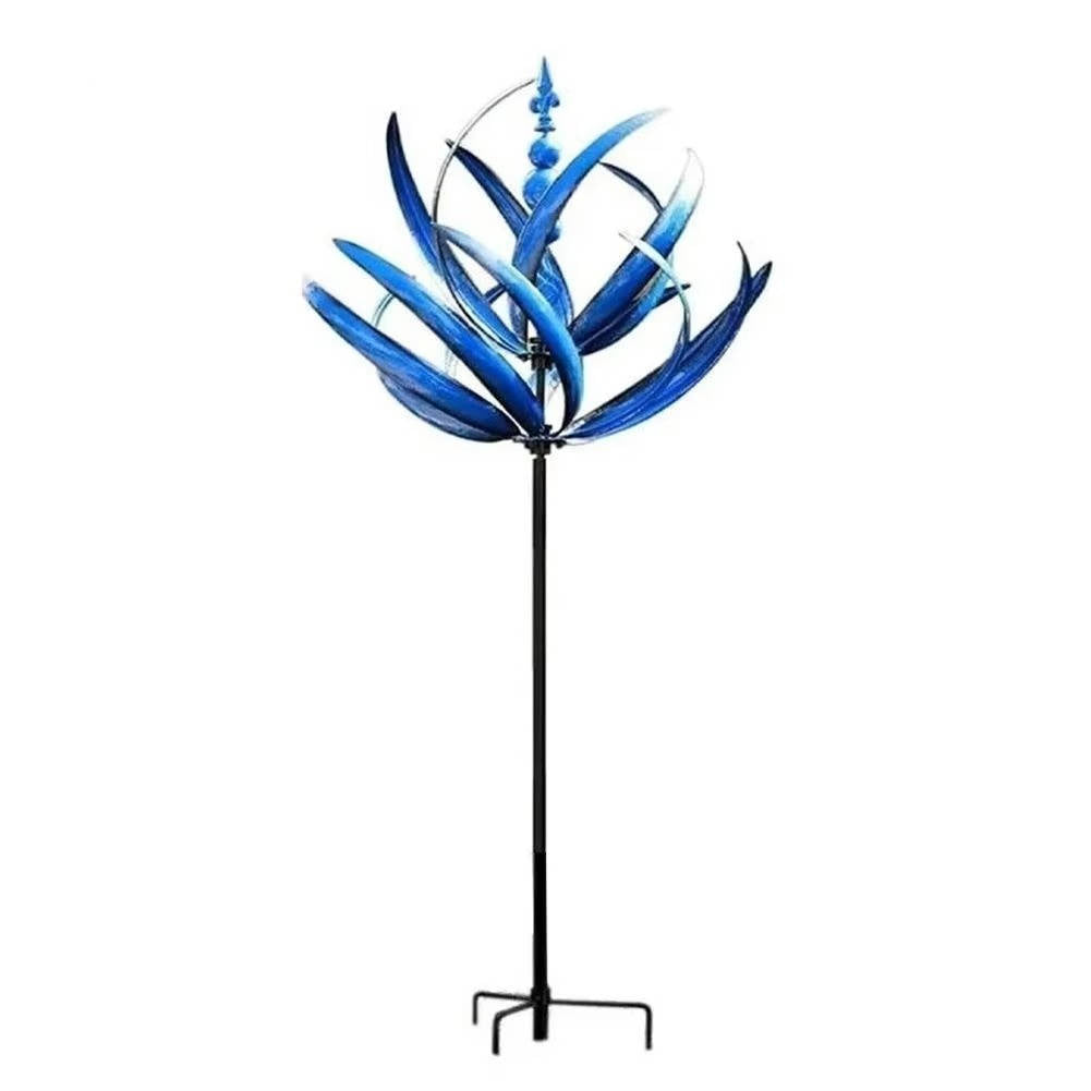 Iron Tulip Wind Spinner with 360-Degree Rotation and Powder Coat Finish