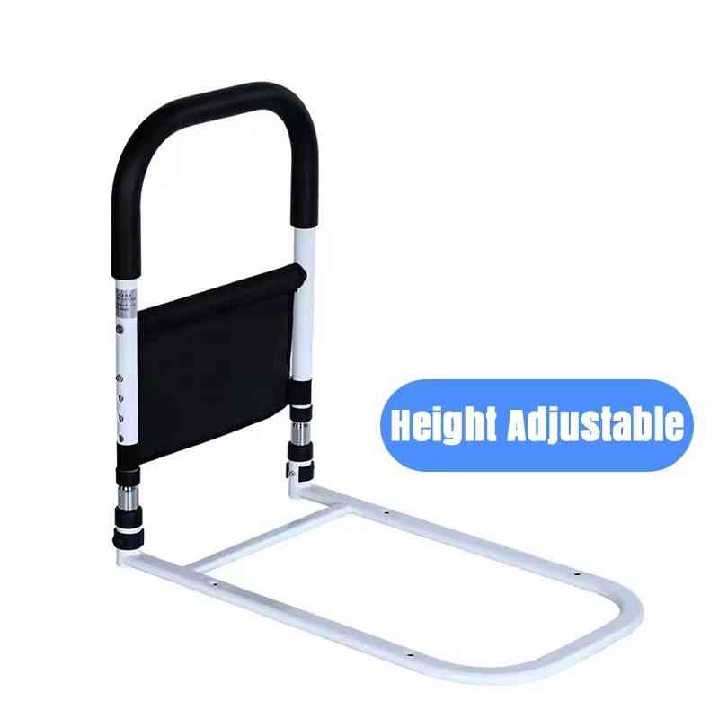 Bedside Support Rails with Dual Grip Handles and Storage Pocket, Adjustable Height