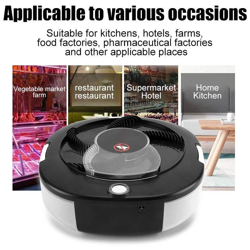 Automatic Fly Trap with Rotating Arm and Removable Collection Tray, USB Rechargeable