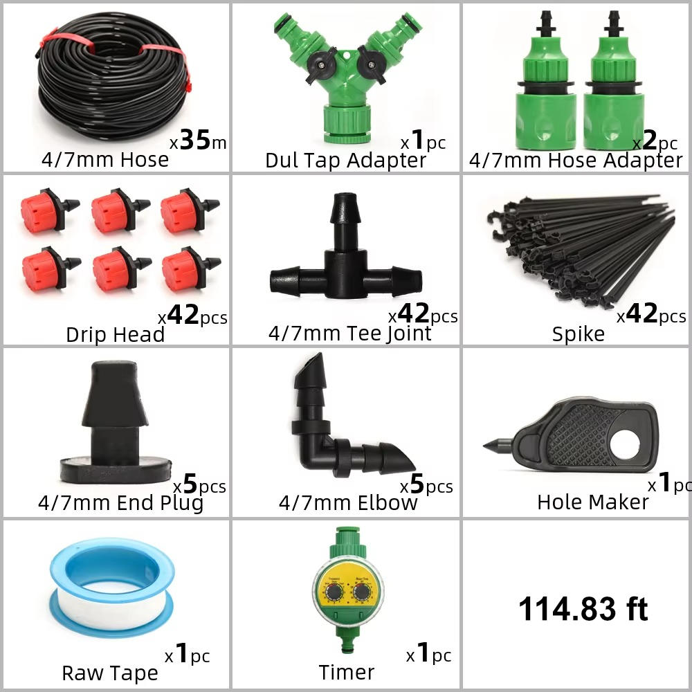 Automatic Garden Watering System with Programmable Timer and Pressure Regulator