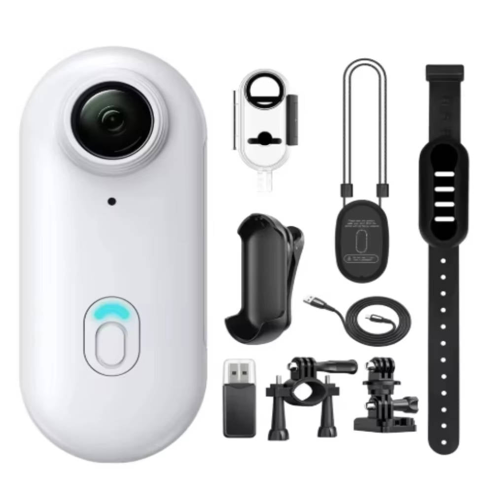 4K Compact Action Camera with 360 Rotating Clip and 7 Mount Accessories