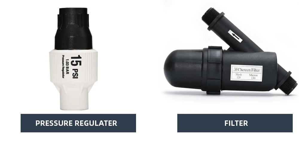 Automatic Garden Watering System with Programmable Timer and Pressure Regulator