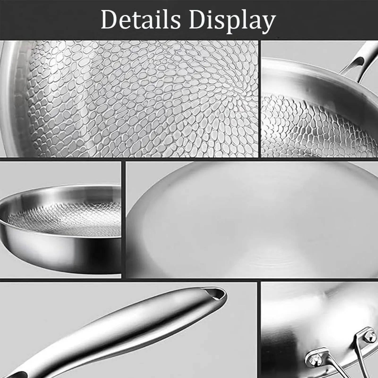 Titanium Steel Skillet with Fish Scale Texture and Thick Bottom for Even Cooking