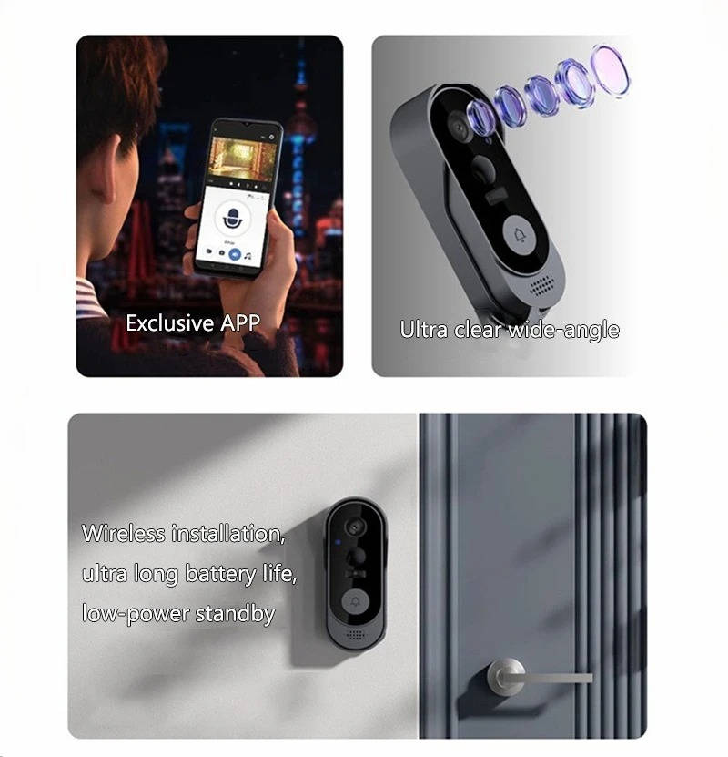 Smart Video Doorbell with Motion Detection and Night Vision, Local Storage
