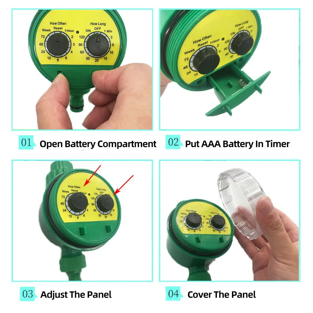Automatic Garden Watering System with Programmable Timer and Pressure Regulator