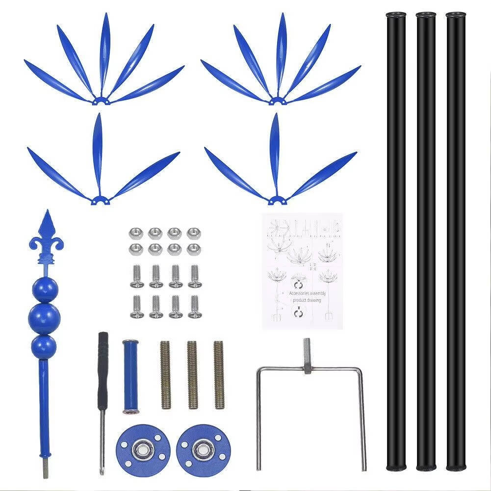 Iron Tulip Wind Spinner with 360-Degree Rotation and Powder Coat Finish