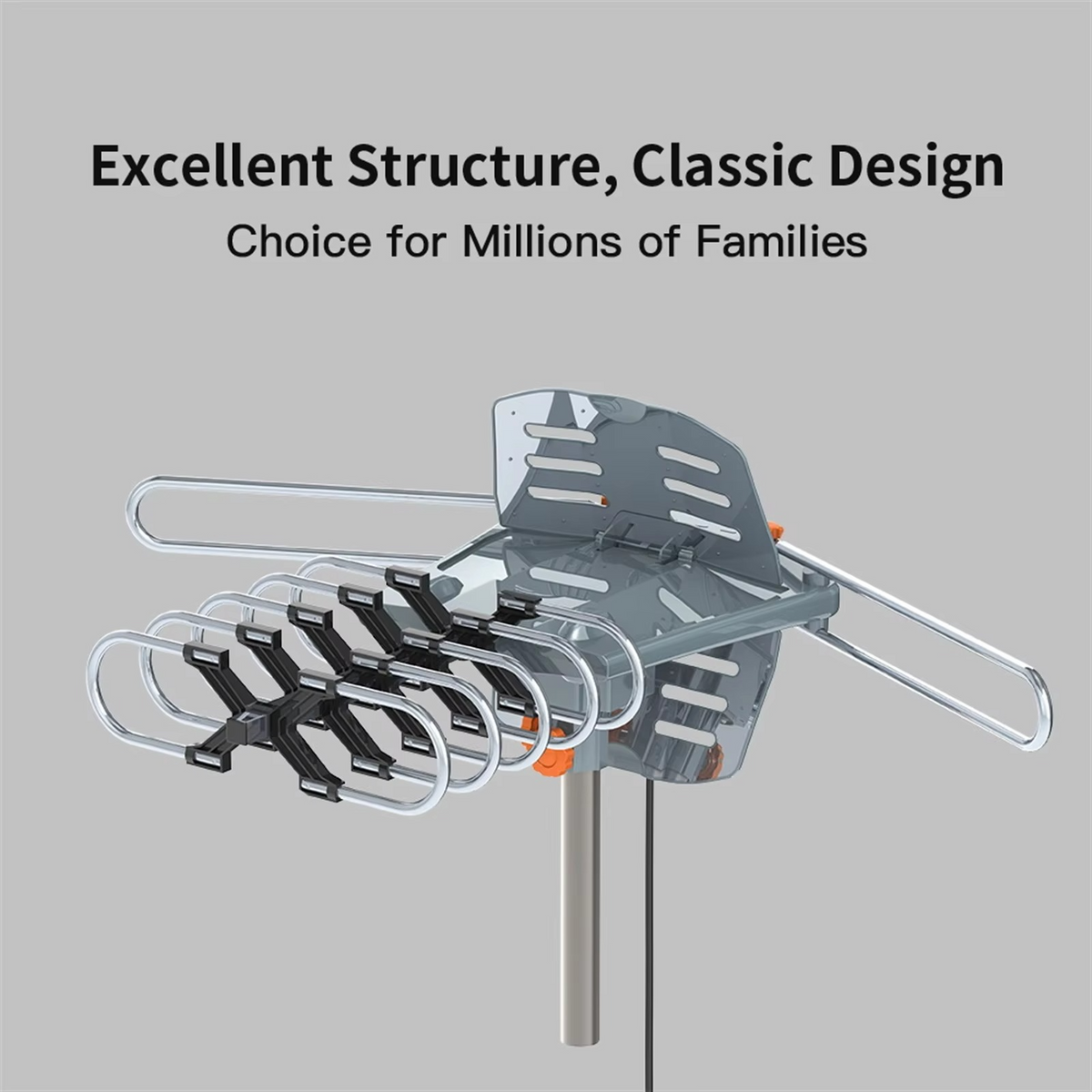Motorized HD TV Antenna with 360 Degree Rotation and Remote Control, 33ft Cable