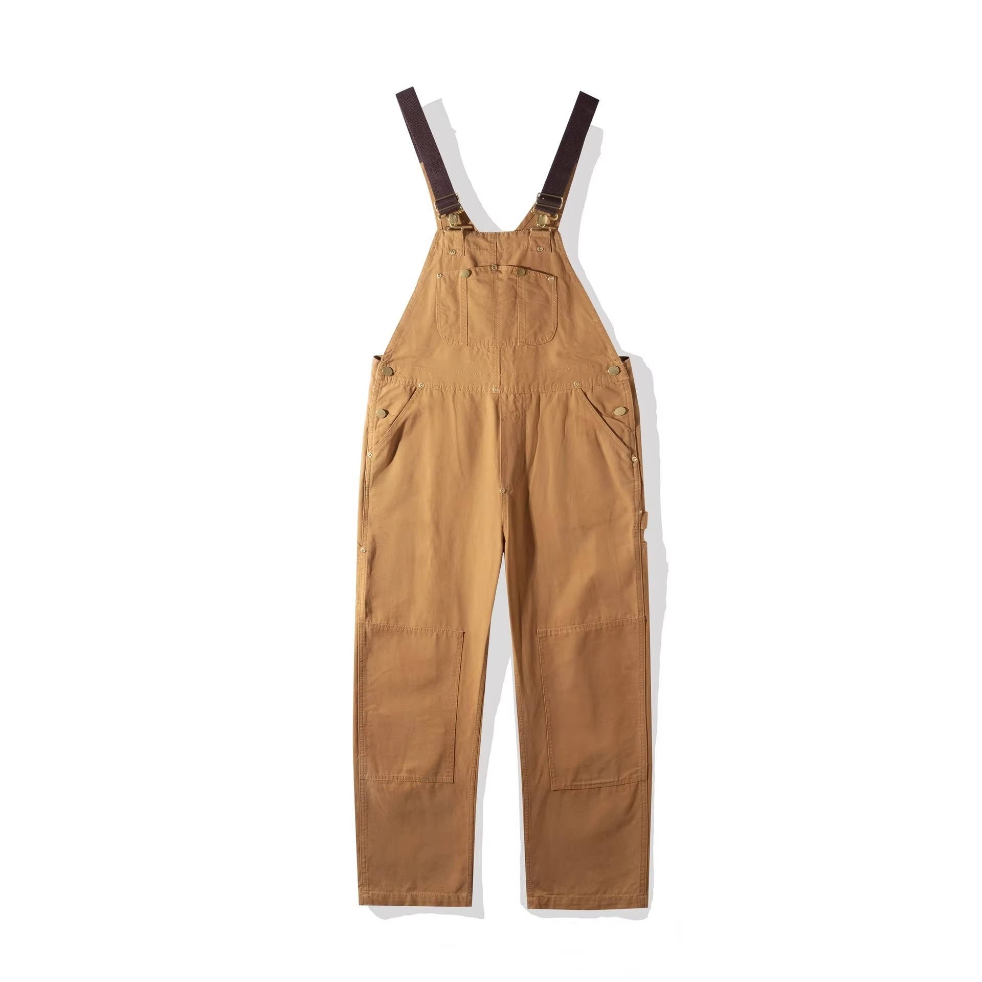 Women's Canvas Overalls with Padded Adjustable Straps and Multi-Pocket Storage