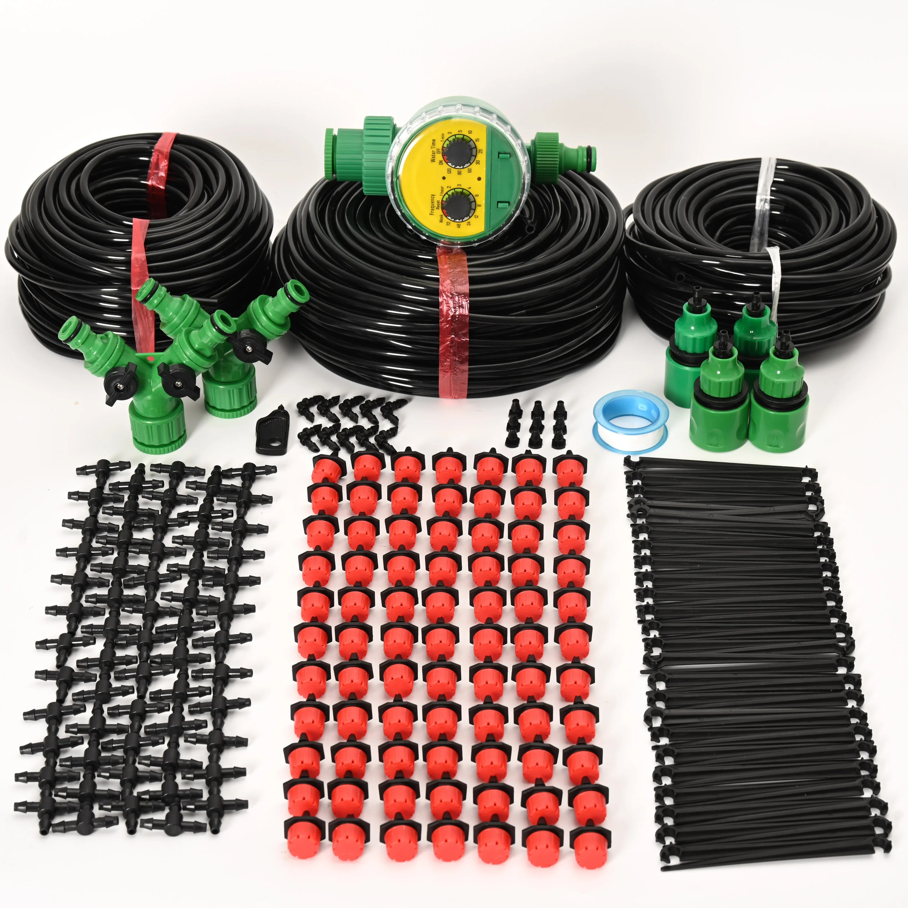 Automatic Garden Watering System with Programmable Timer and Pressure Regulator