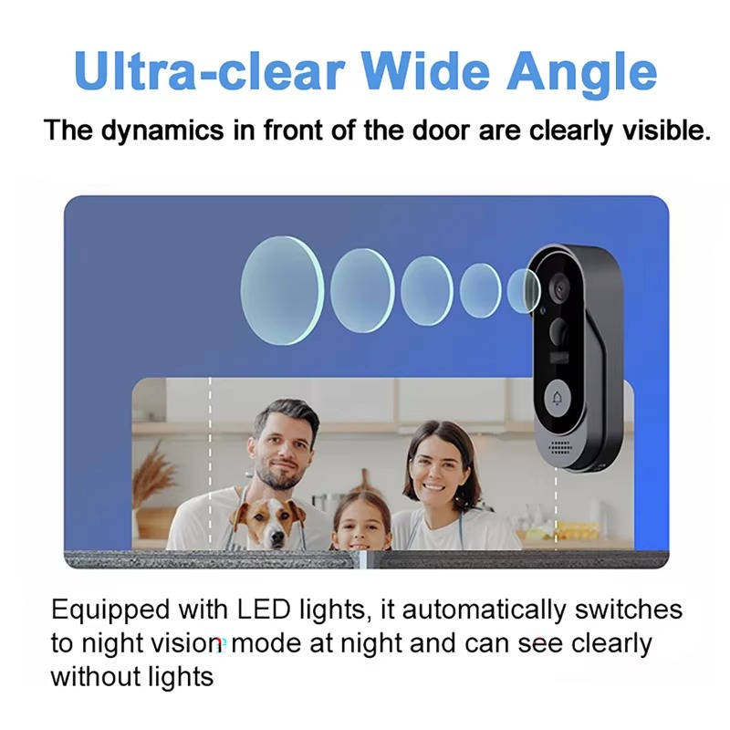 Smart Video Doorbell with Motion Detection and Night Vision, Local Storage