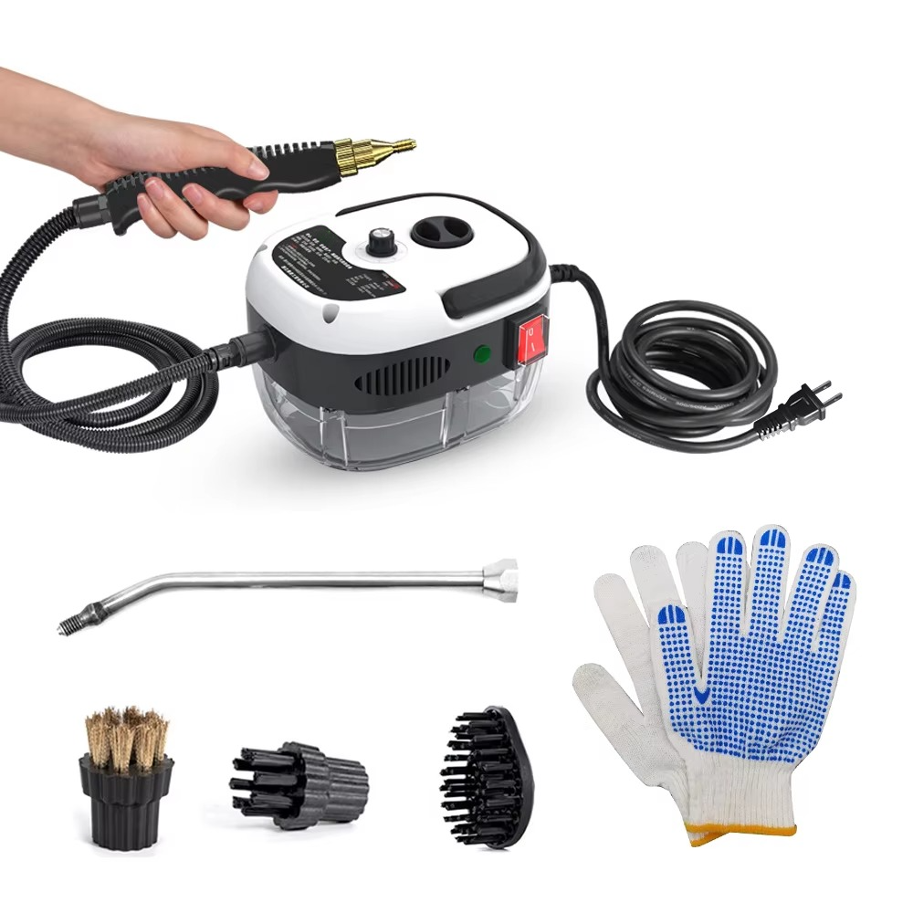 Handheld Steam Cleaner with Six Speed Settings and Three Brush Heads, 45 PSI Pressure