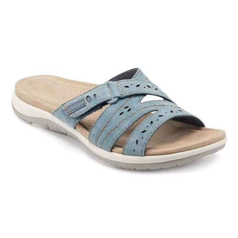 Women's Sandals with Three Point Arch Support and Adjustable Hook Loop Closure
