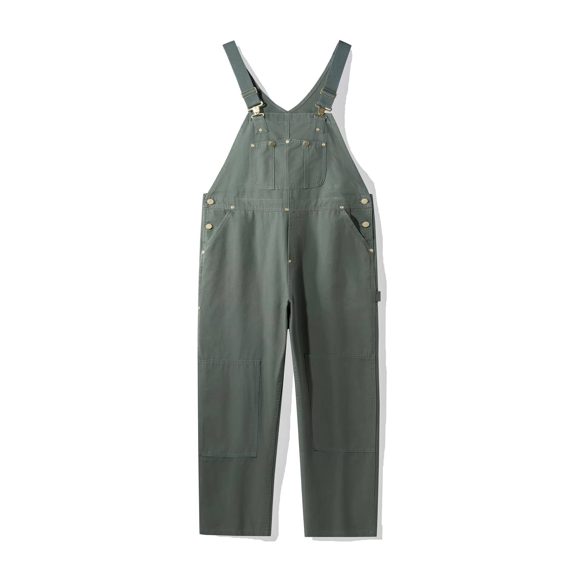 Women's Canvas Overalls with Padded Adjustable Straps and Multi-Pocket Storage