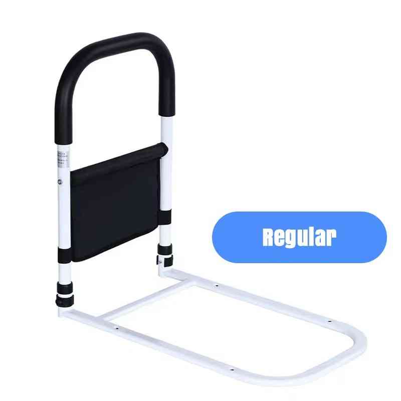 Bedside Support Rails with Dual Grip Handles and Storage Pocket, Adjustable Height