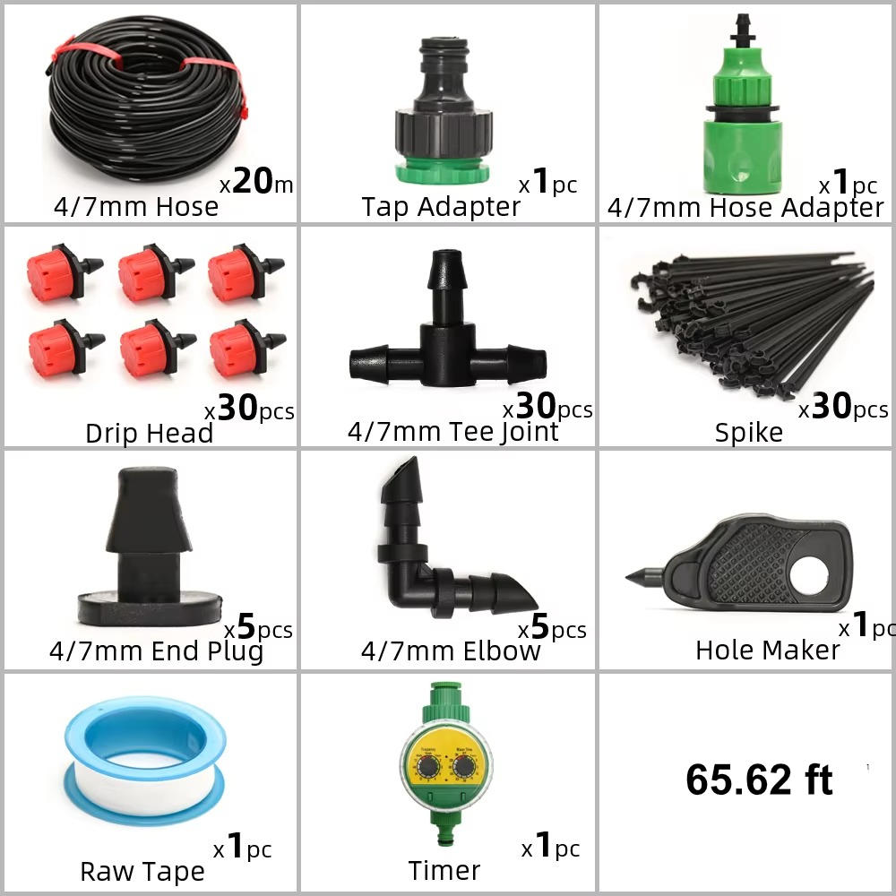 Automatic Garden Watering System with Programmable Timer and Pressure Regulator