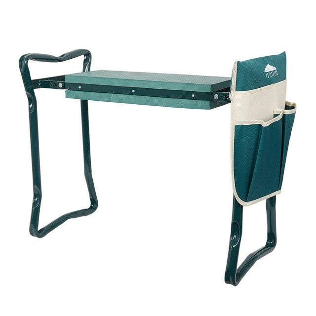 Foldable Garden Kneeler and Seat with Steel Handles and Tool Pouches, 330lb Capacity