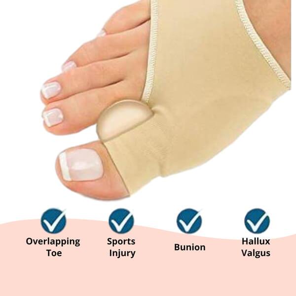 Bunion Corrector Sleeve with Toe Separator Pad and Hypoallergenic Material
