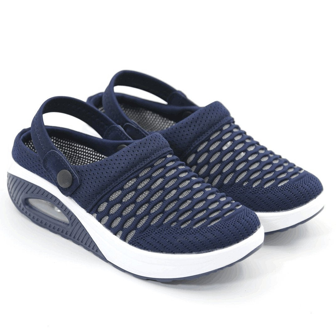 Orthopedic Sandals with Shock Absorbing Wedge Sole and Breathable Fabric, Open Toe Design