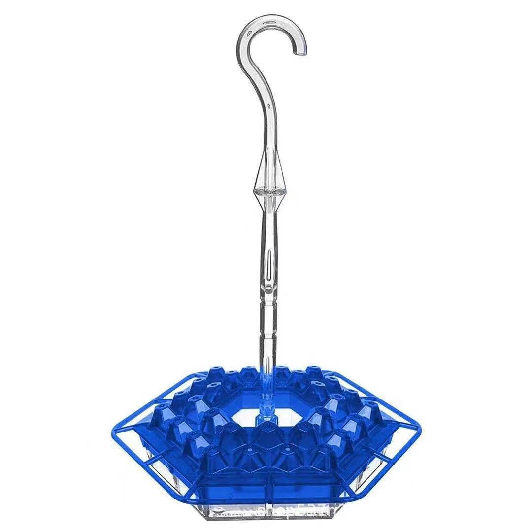 Diamond Shaped Hummingbird Feeder with Bee Blocking Ports and Raised Design