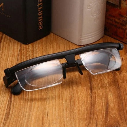 Adjustable Focus Glasses with Dial Lens Adjustment and Universal Fit