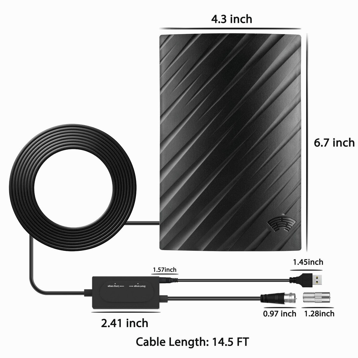 Indoor Digital Antenna with 600 Mile Reception and Signal Amplifier for 4K TV
