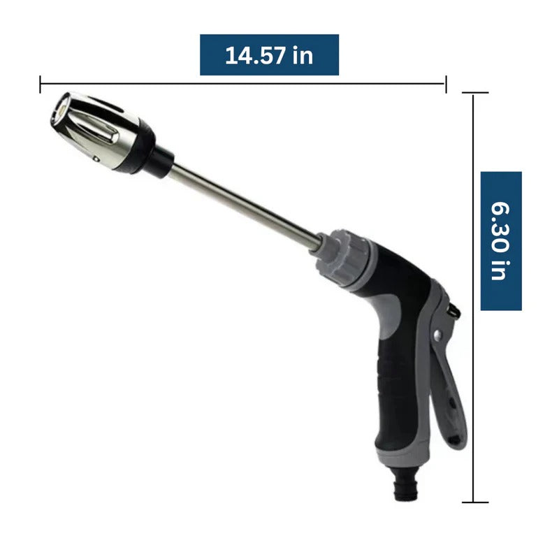 High Pressure Garden Hose Nozzle with 360-Degree Dual Rotation and Adjustable Spray